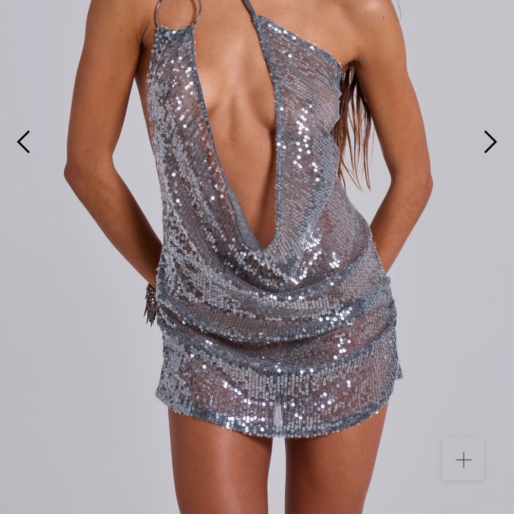 Jaded London Silver Vixen Mini Dress